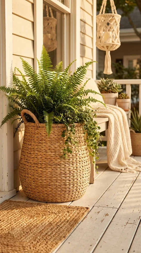 Woven Rattan-Style Pots