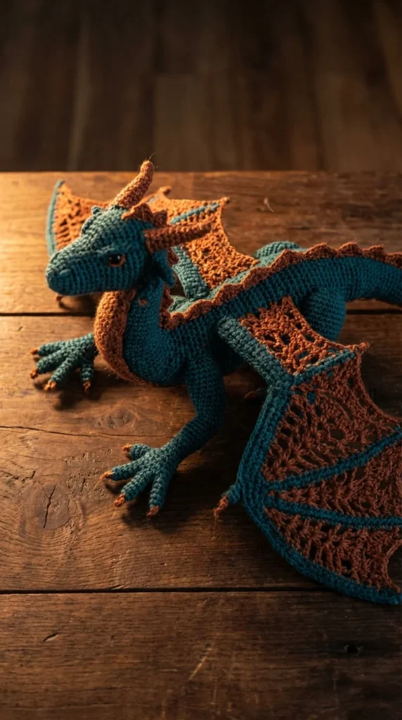 advanced amigurumi crochet dragon