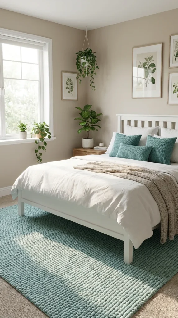 aqua area rug bedroom decor