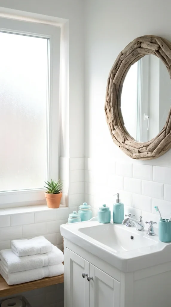 aqua coastal bathroom decor