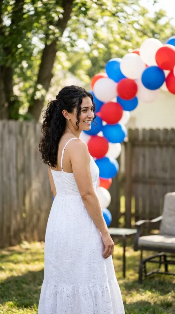 balloon arch 4th of July photo ideas