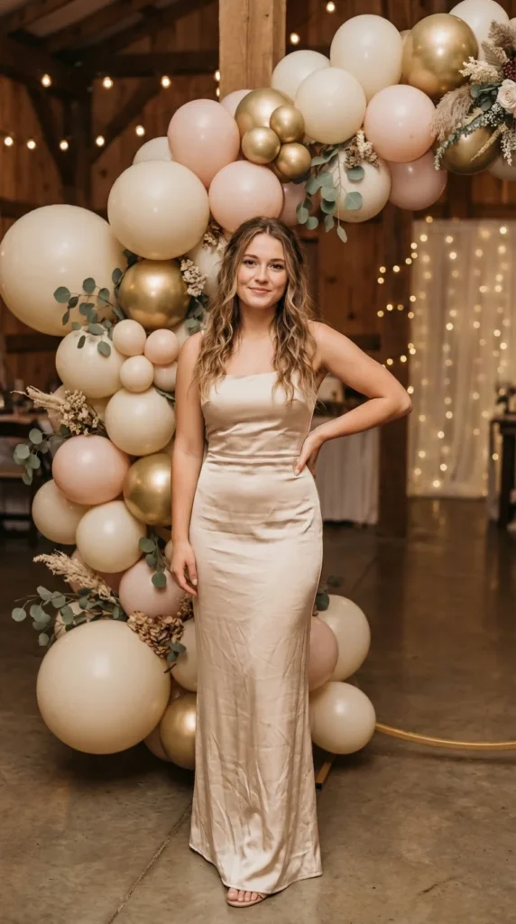 balloon arch prom backdrop photo