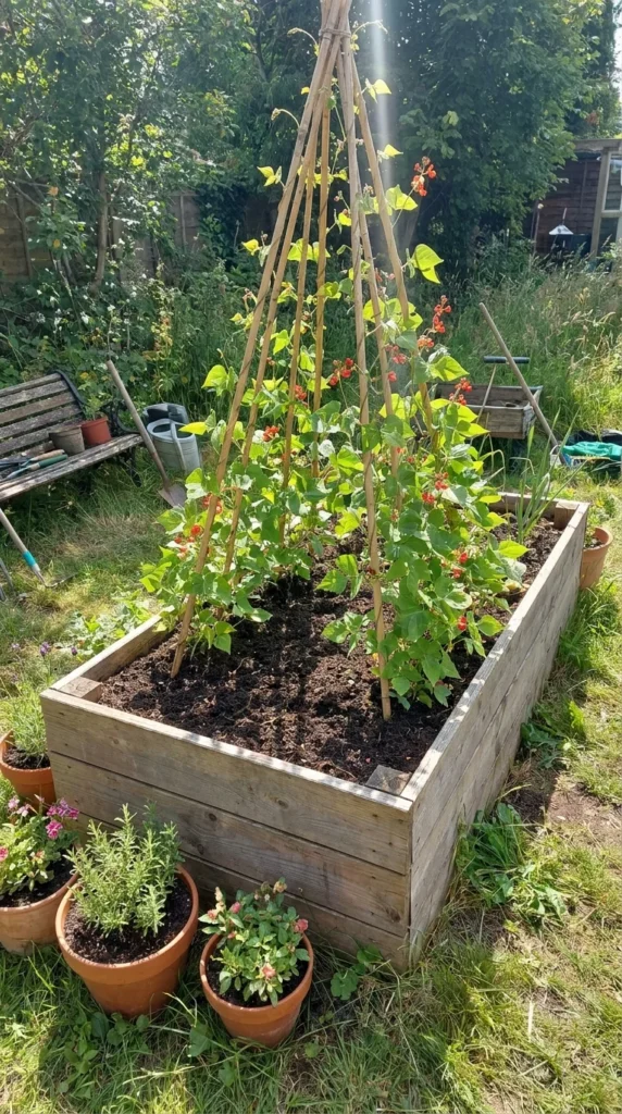 bamboo trellis vegetable garden