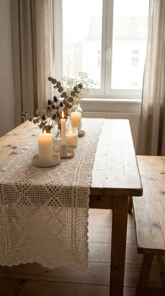 beginner crochet table runner home décor