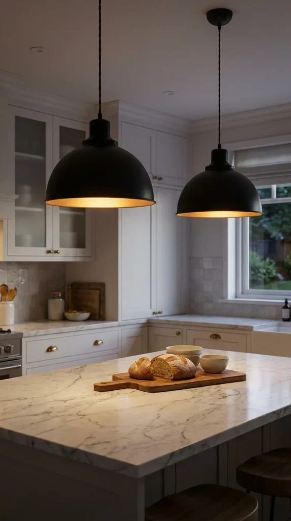 black kitchen pendant lights