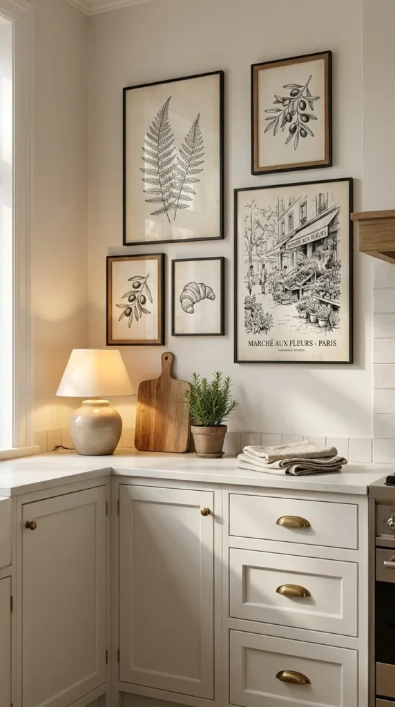black white kitchen wall art