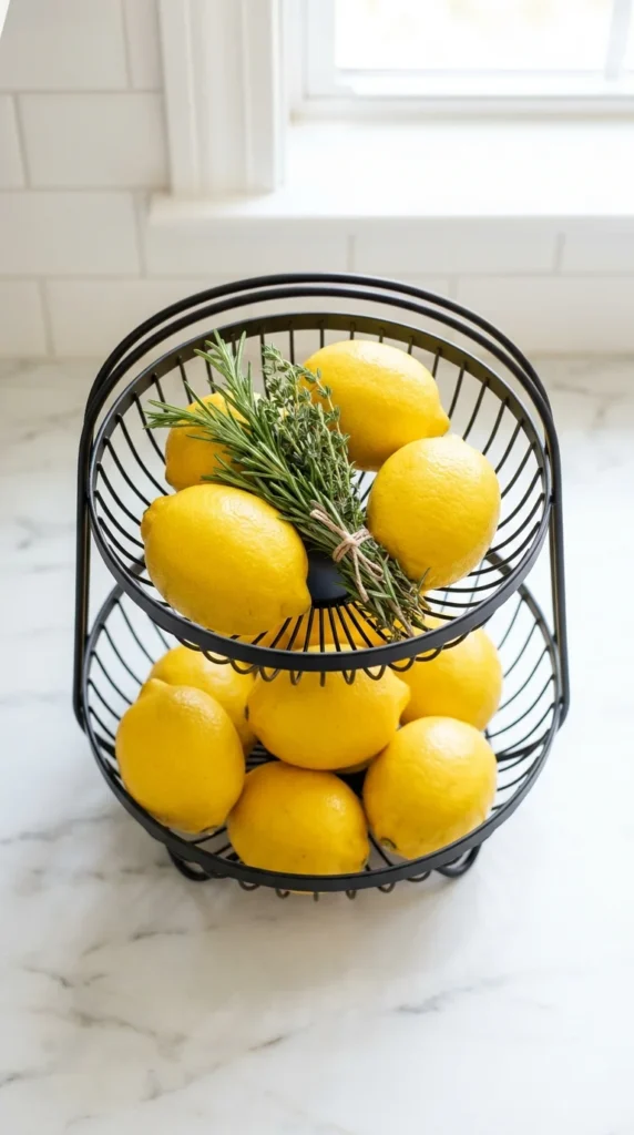 black wire kitchen basket