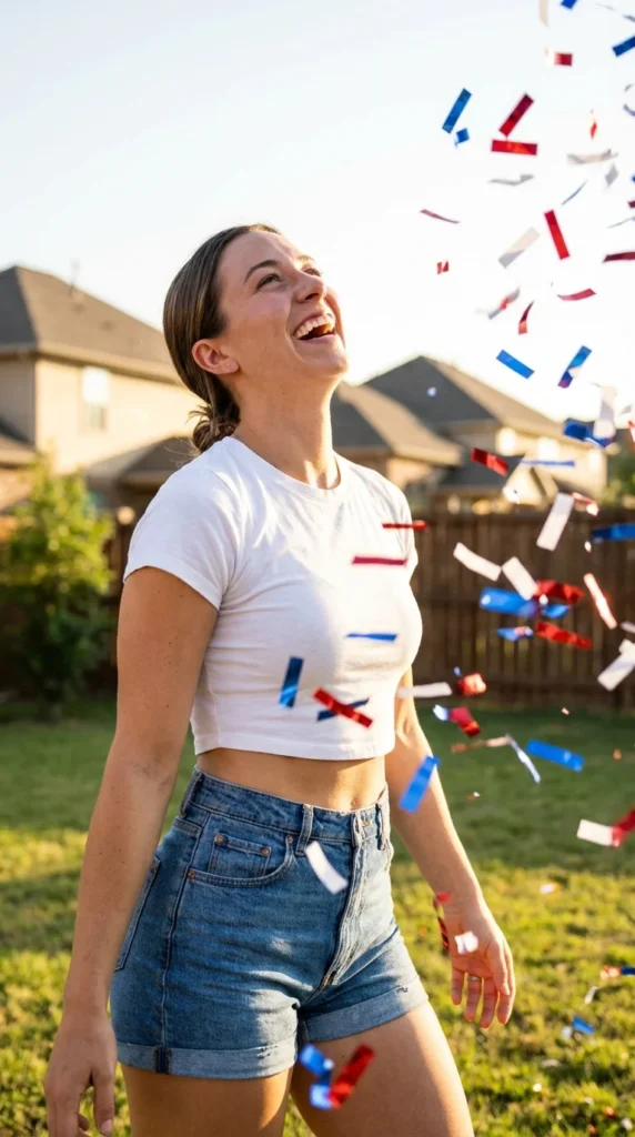confetti pop aesthetic 4th of July pics