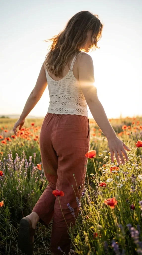 crochet boho crop top festival