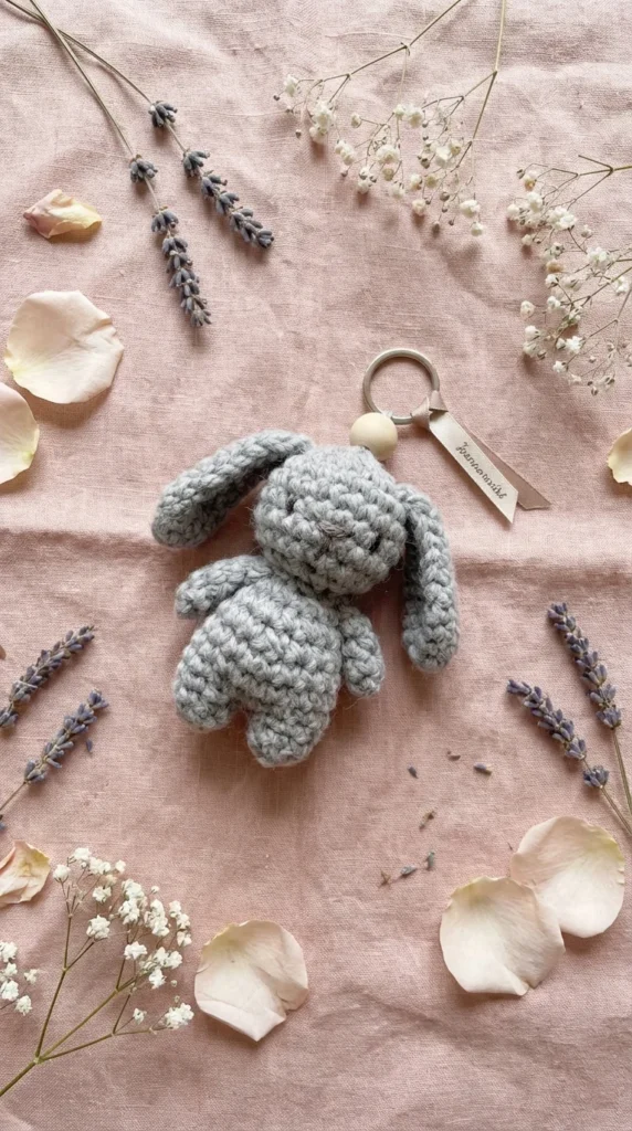 crochet bunny bag charm