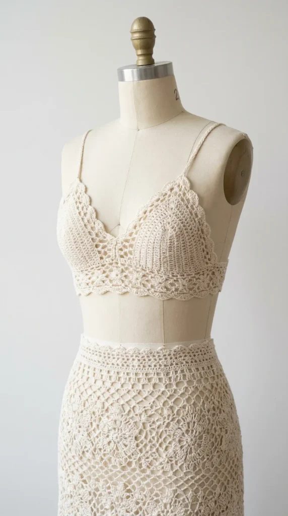 crochet lace matching set pattern