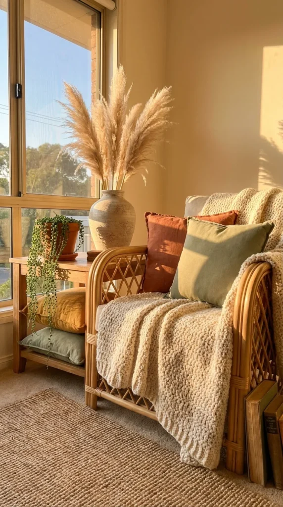 crochet throw blanket boho living room