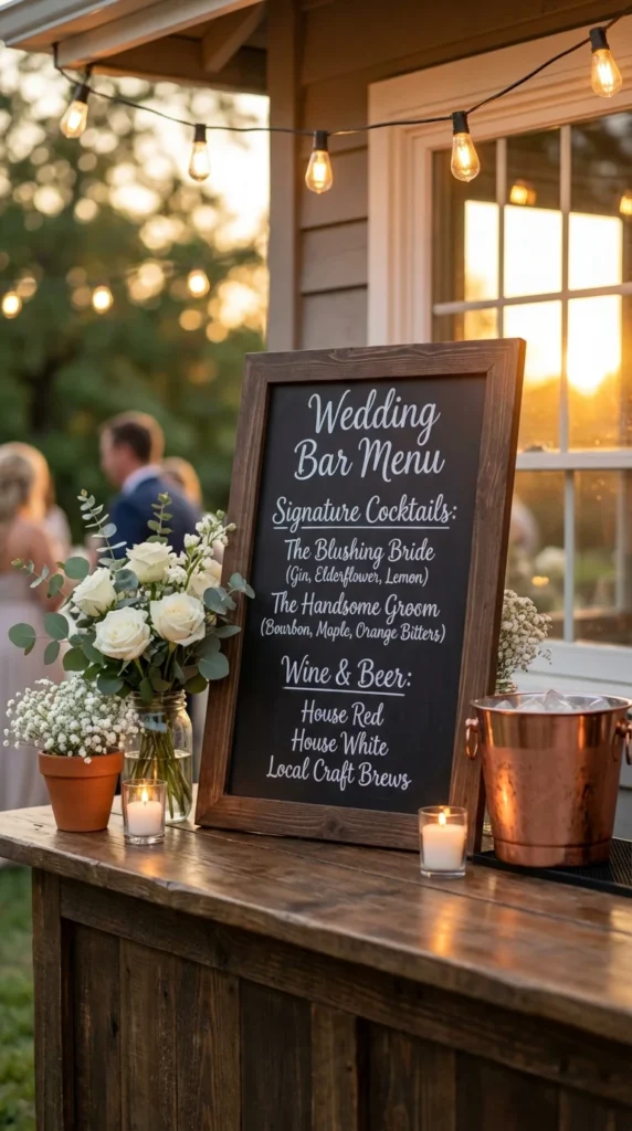 custom wedding cocktail names