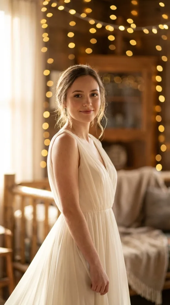 fairy light prom photoshoot portrait