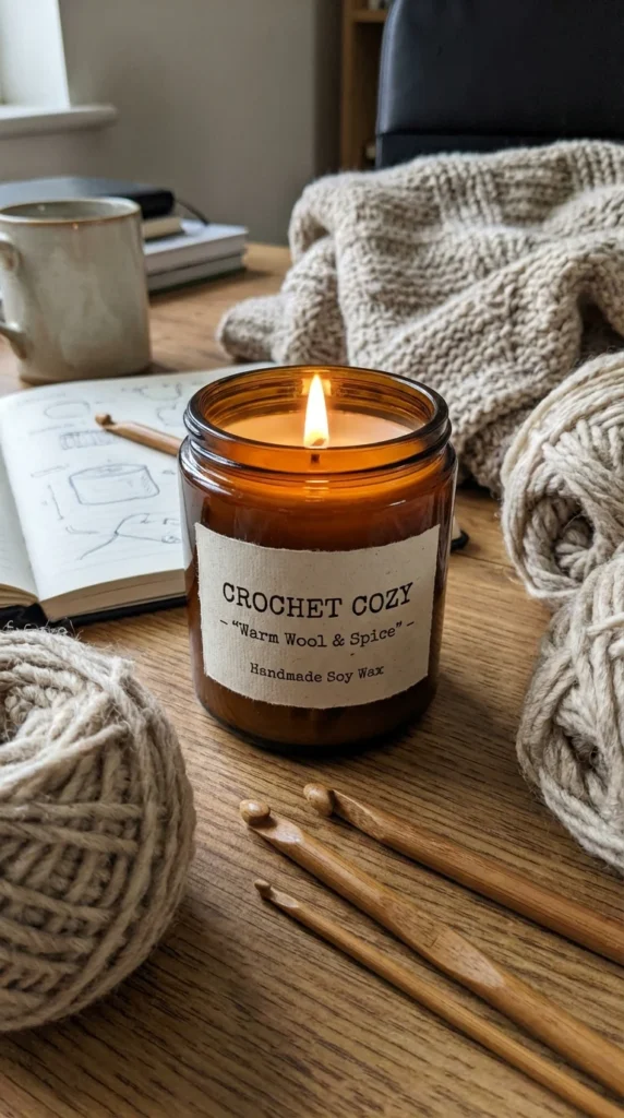 funny crochet candle gift