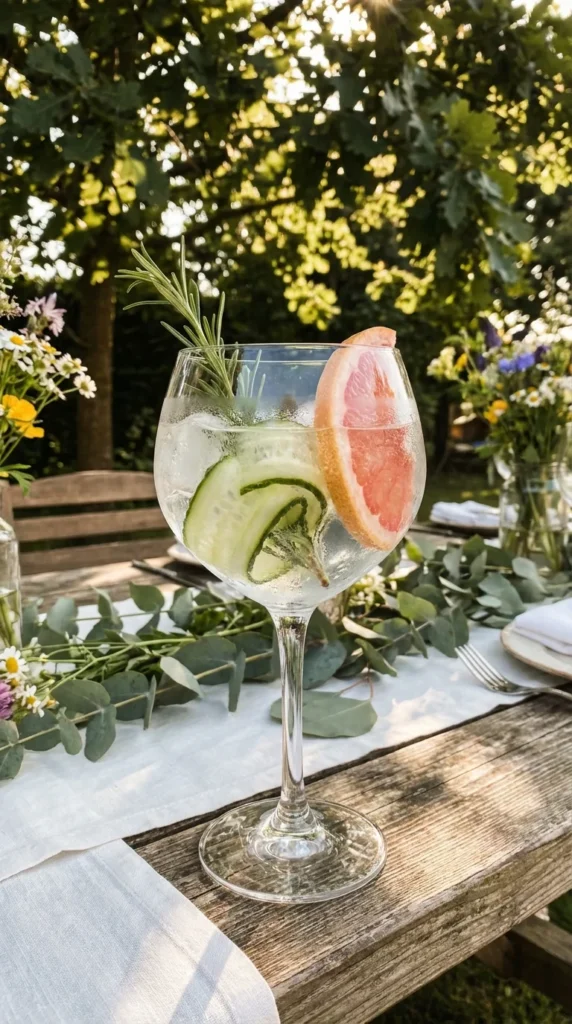 garden party wedding drinks