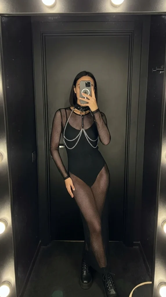 gothic rave mesh dress