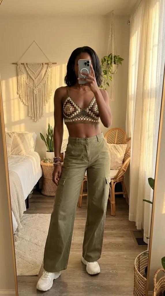 handmade crochet top Black women