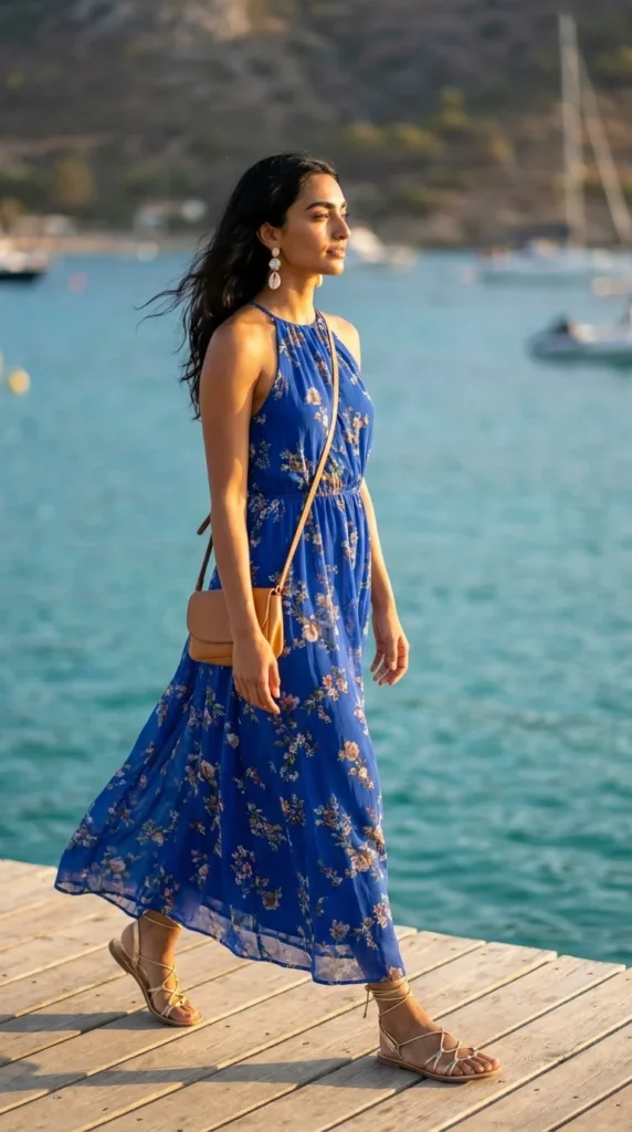maxi dress beach vacation outfit women