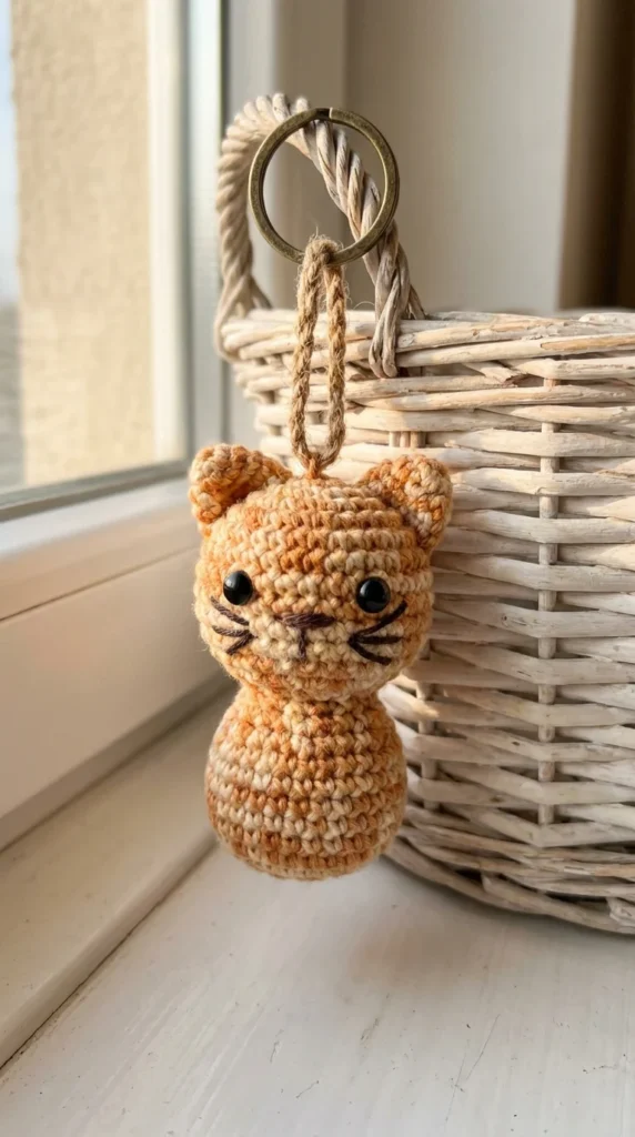 mini crochet cat keychain amigurumi
