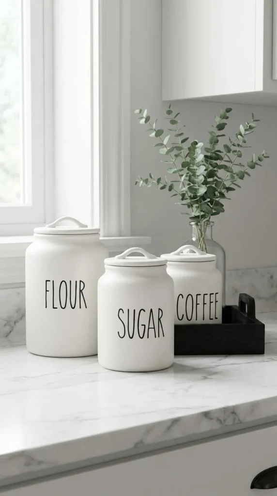 monochrome kitchen canister set