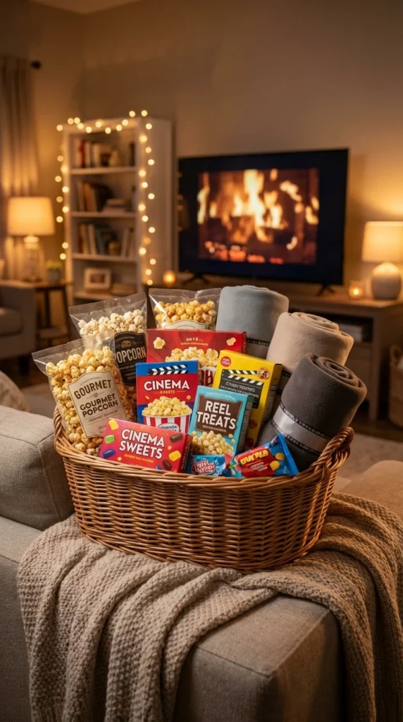 movie night family gift basket