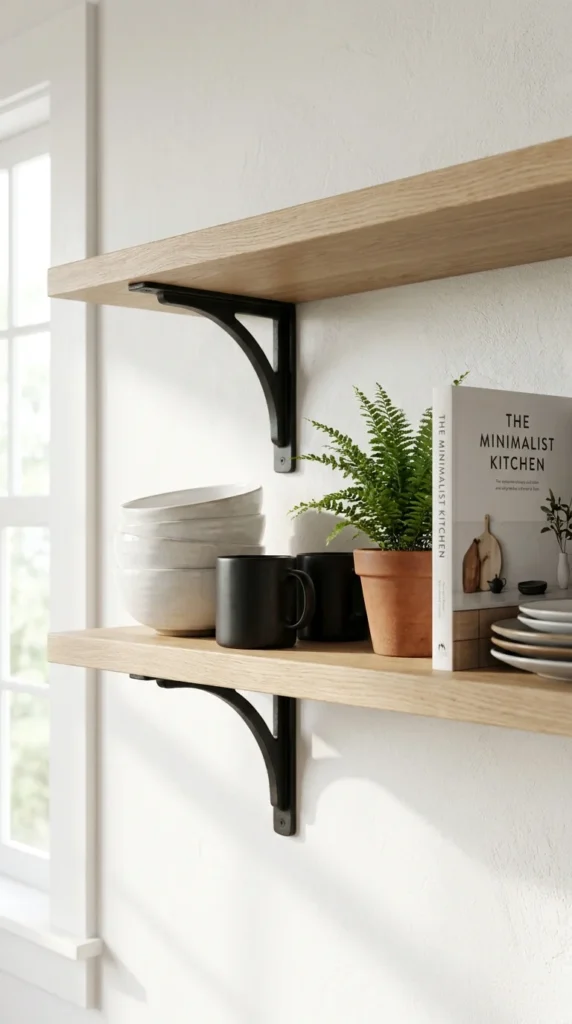 open shelving black brackets