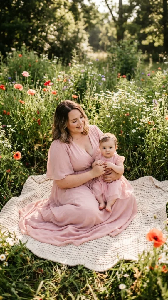 outdoor Mother's Day photoshoot garden