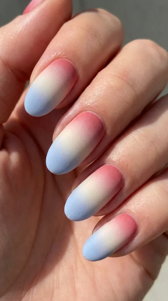 pastel ombre patriotic nails