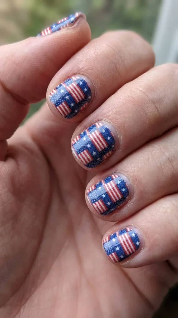 patriotic nail wraps July 4th