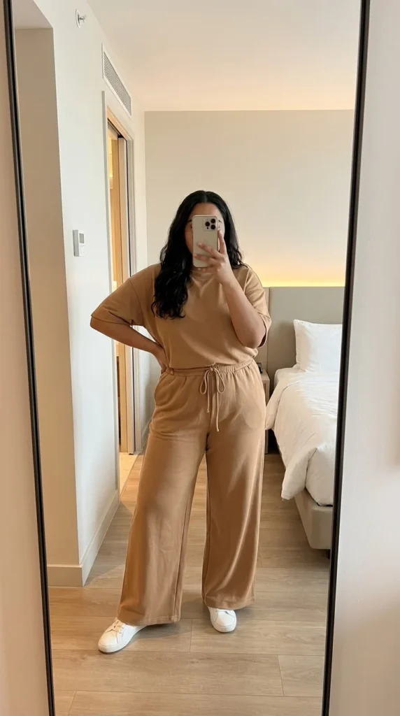 plus size airport outfit lounge set