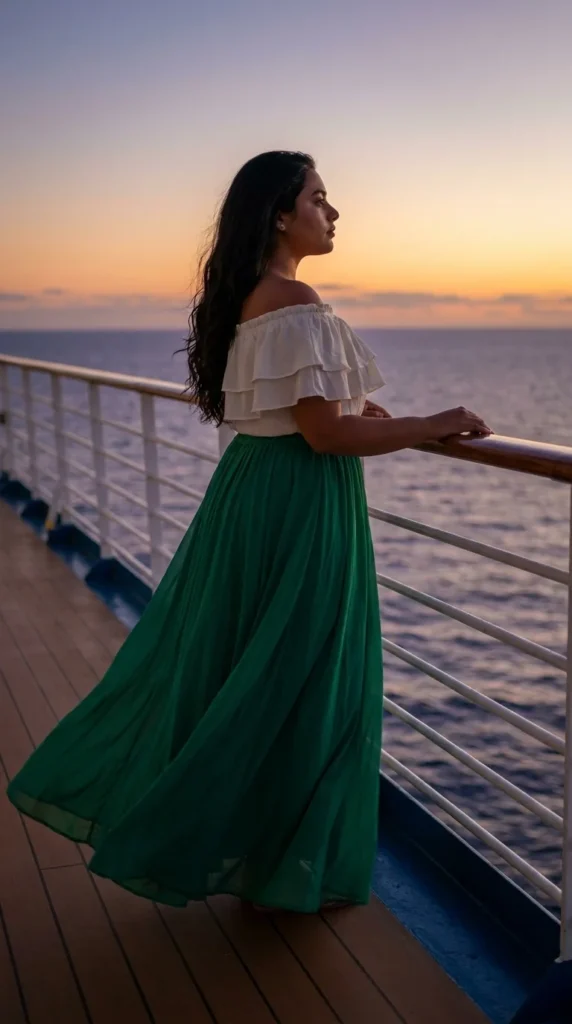 plus size cruise outfit maxi skirt evening