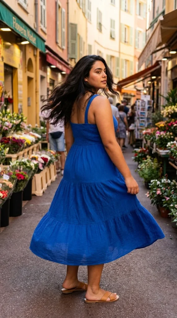 plus size smocked sundress vacation look