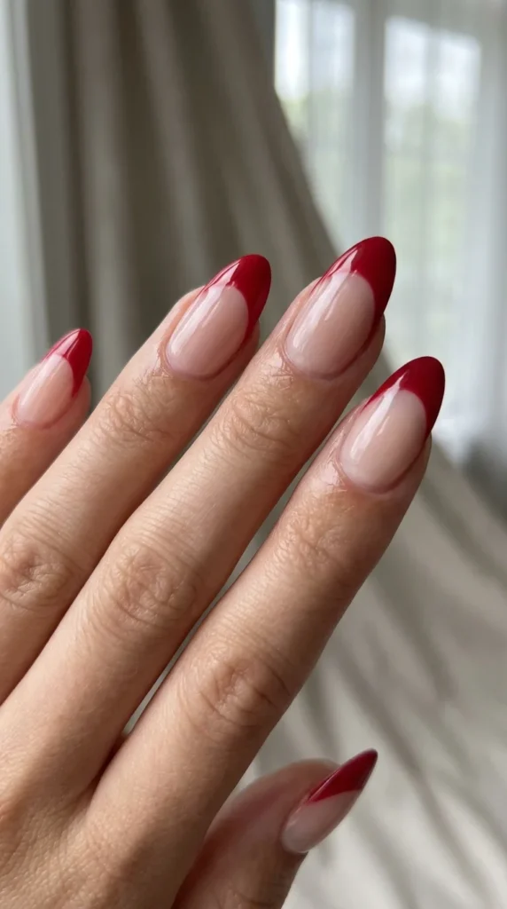 red French tip nails