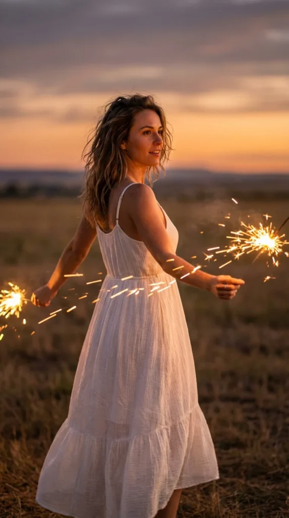 sparkler portrait Independence Day photoshoot