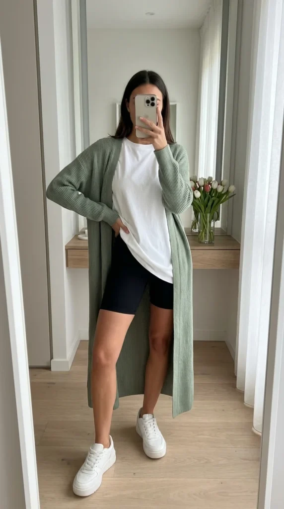 springcore aesthetic outfit maxi cardigan