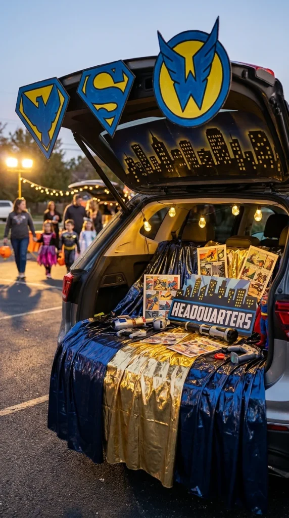 superhero trunk or treat decor