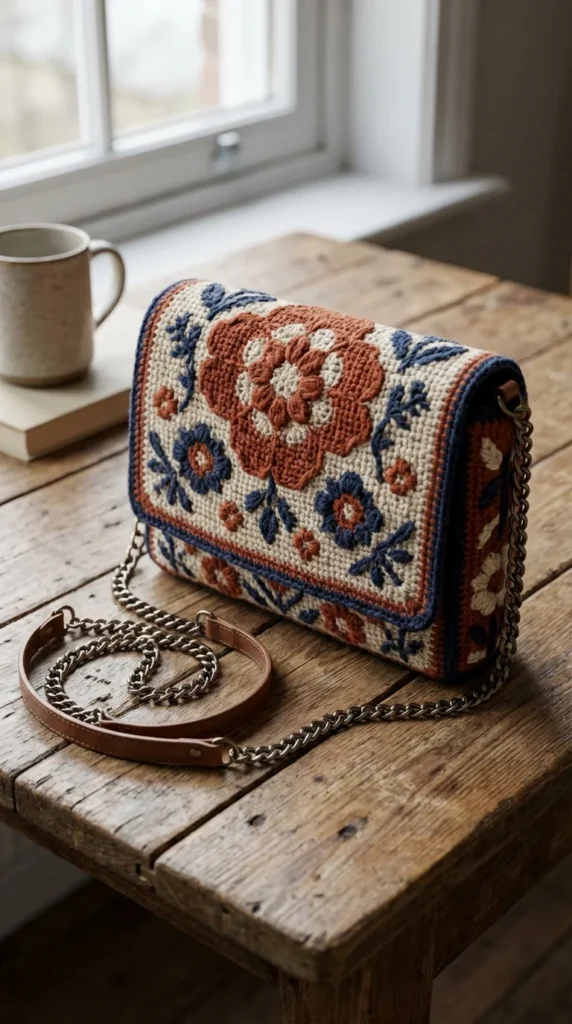 tapestry crochet crossbody bag