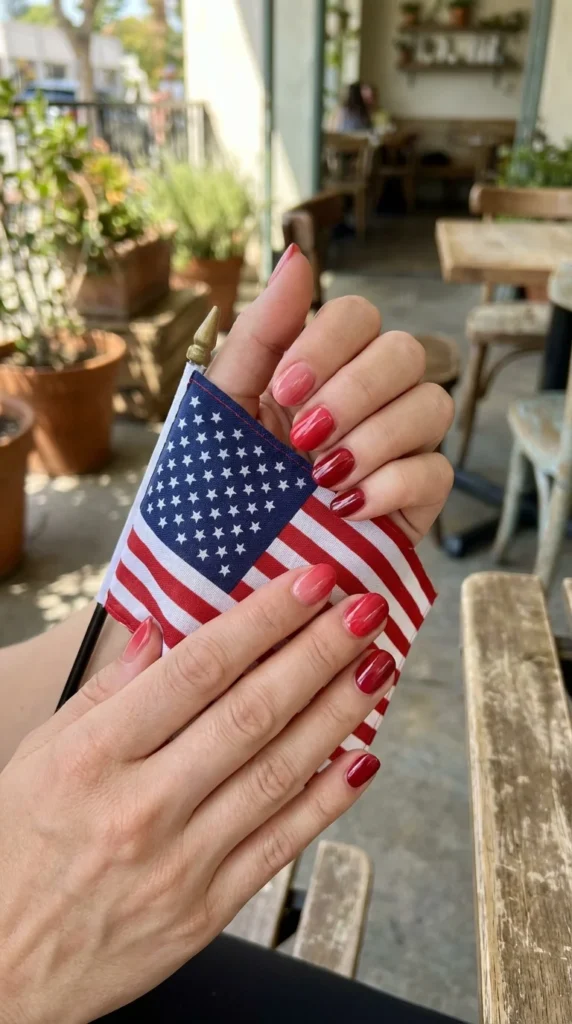 tonal red nails July 4th