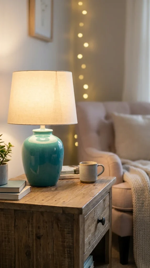 turquoise ceramic table lamp