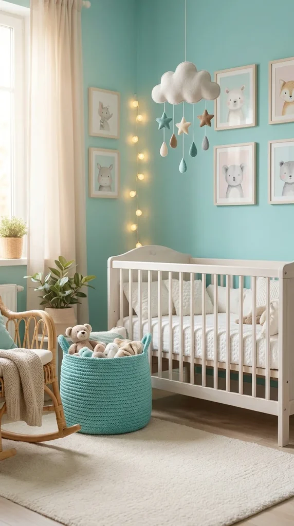 turquoise nursery decor gender neutral