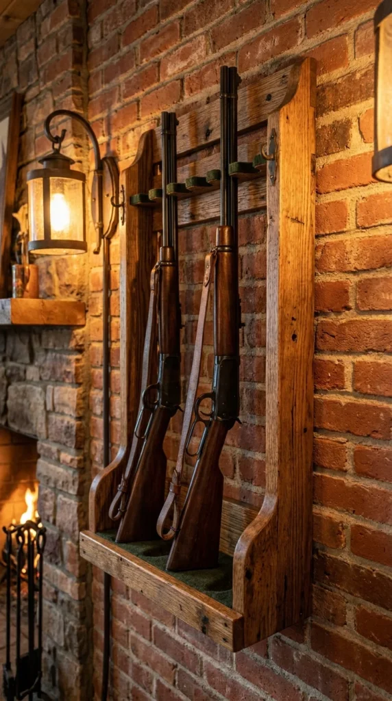 wooden gun rack hunter gift ideas