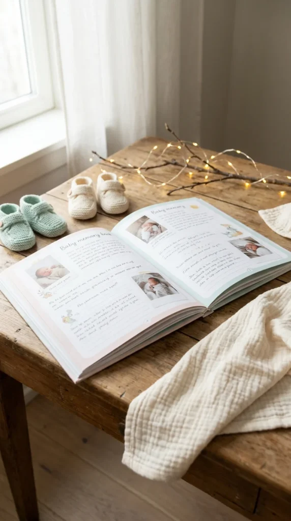 Baby keepsake memory book gender reveal gift
