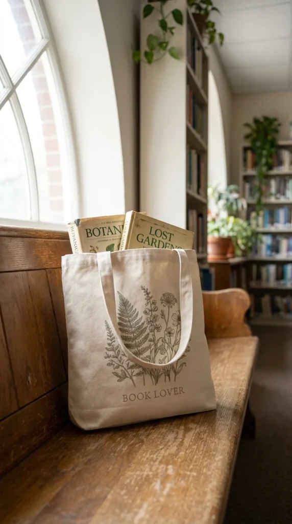 Book lover tote bag gift