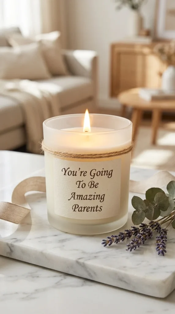 Candle gender reveal gift for mom