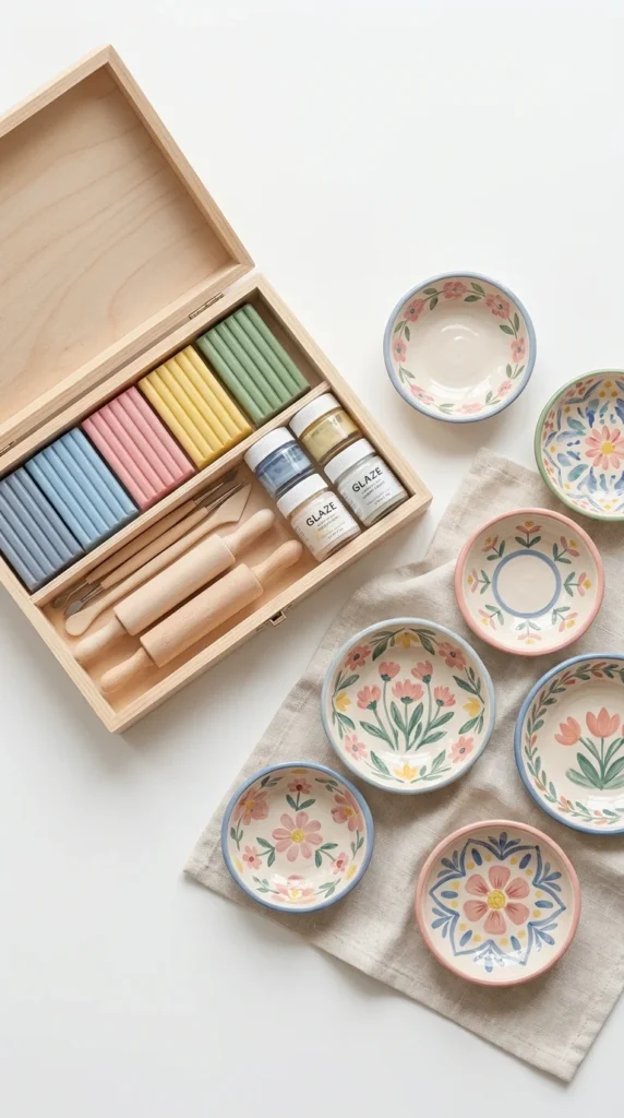 Clay jewelry bowl kit girl