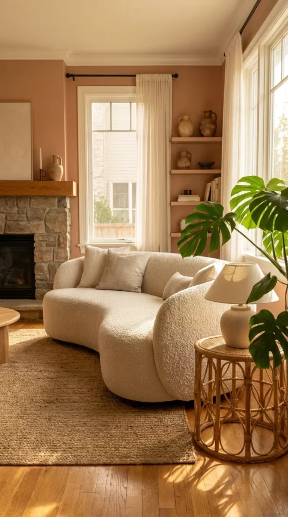 Curved sofa living room design