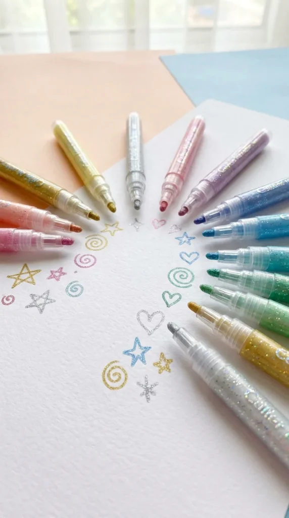 Glitter markers gift girls