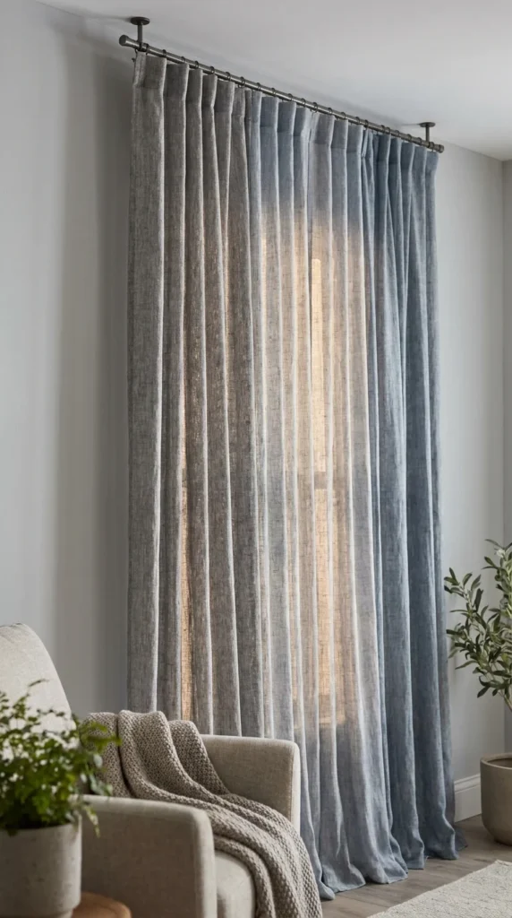 Grey and Blue Curtains