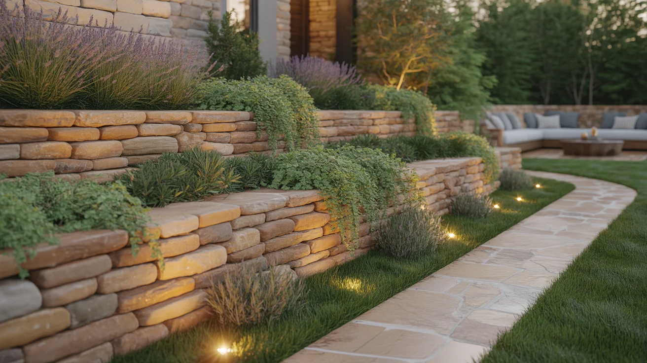 Natural Stone Retaining Wall Ideas